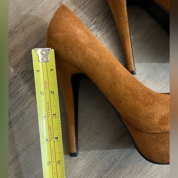 Chestnut Brown Platform Pumps - Picture 3 of 4